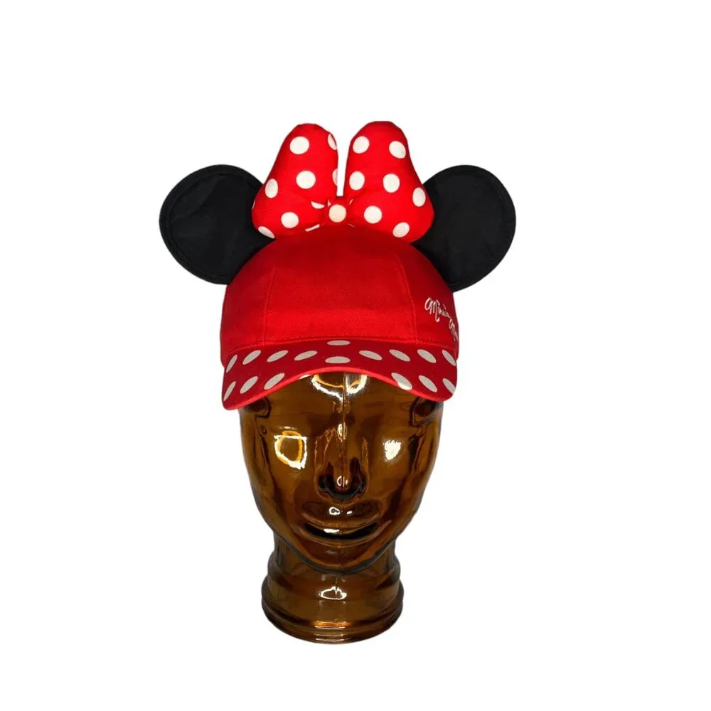 Disney Parks Youth‎ Girls Minnie Mouse Red Polka Dot Plush Ears Baseball Hat Cat